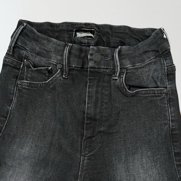 Mother Denim Jeans High Waisted Looker Night Hawk Black Size 24 USA made Stretch - Picture 2 of 8